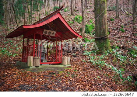 深秋的遠野市：被落葉包圍的水神社 122666647
