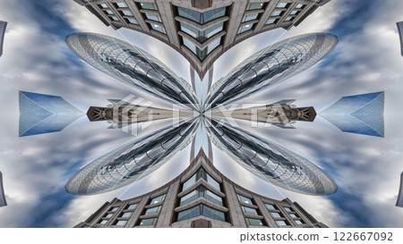 london skyline abstract tiny planet pattern 122667092