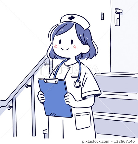 Illustrations of nurses and healthcare professionals 122667140