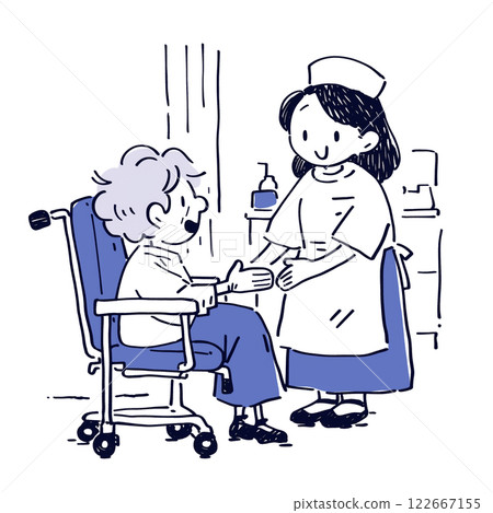 醫療專業人員檢查病人的插圖 122667155