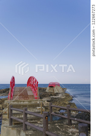 Tsugaru Quasi-National Park, Shiosaibashi Bridge and Nagisabashi Bridge on the Otsuki Coast, Aomori 122667273