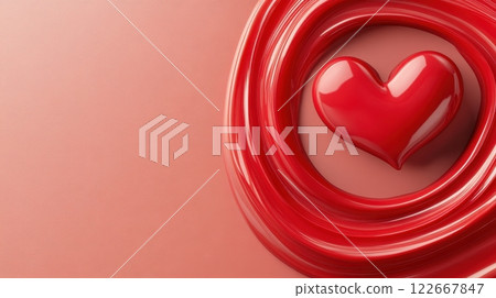 Elegant Red Heart Shaped Design for Romantic Holiday Elegant Red Heart Shaped Design for Romantic Holiday 122667847