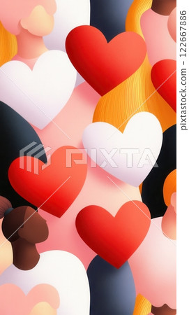 Vibrant Red Hearts Forming Abstract Pattern for Valentine s Day Vibrant Red Hearts Forming Abstract Pattern for Valentine s Day 122667886