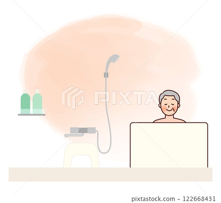 一位老人在家洗澡取暖 一位老人在家洗澡取暖 122668431