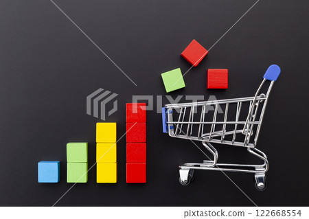 Building block graph and shopping cart 122668554