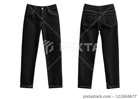 Black jeans on a transparent background.AI-generated item Black jeans on a transparent background.AI-generated item 122668677