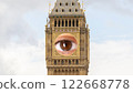 big ben in london, england with the clock face replaced with eye 122668778