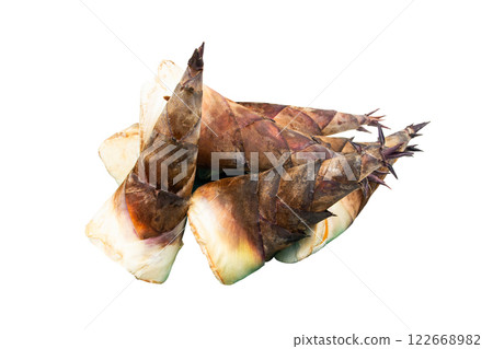 Bamboo Shoot Isolated On White Background, Local Food. 122668982