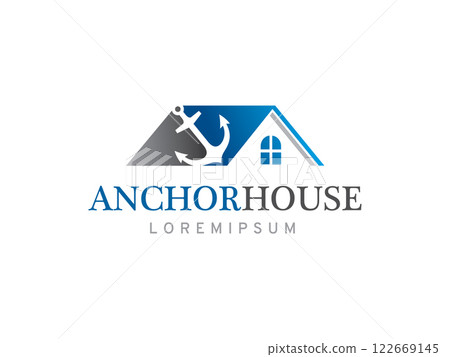 Anchor and house logo symbol or icon template Anchor and house logo symbol or icon template 122669145