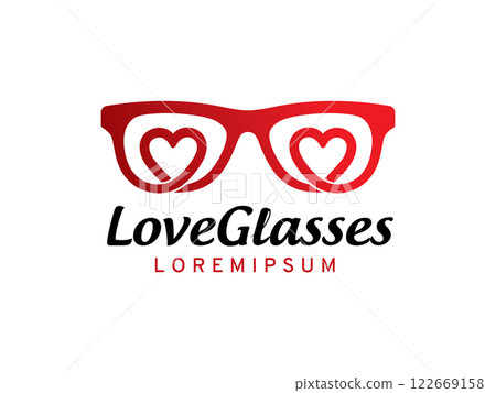 Glasses and love logo symbol or icon template 122669158