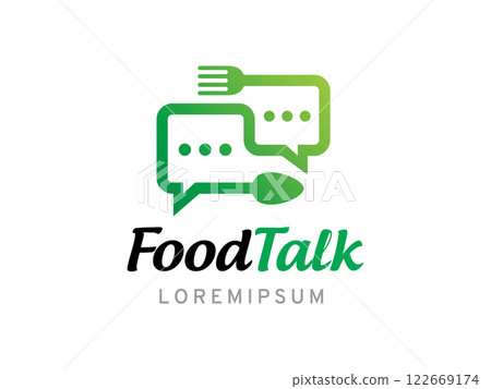 Food talk logo symbol or icon template Food talk logo symbol or icon template 122669174