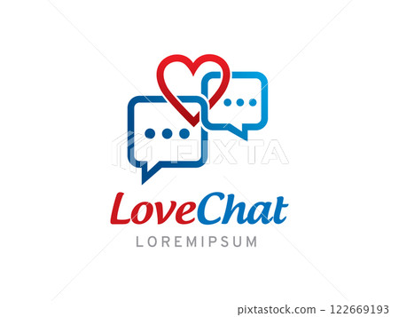 Love chat logo symbol or icon template 122669193