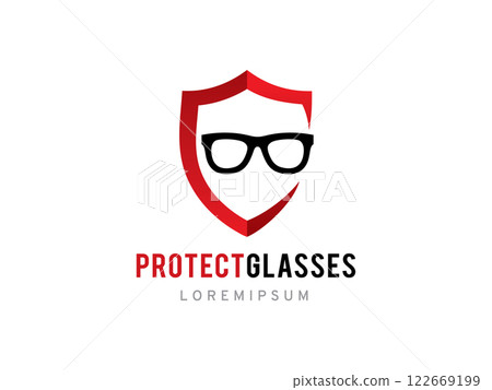 Glasses and Shield logo symbol or icon template Glasses and Shield logo symbol or icon template 122669199