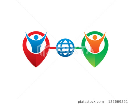 Connected People logo symbol or icon template 122669231
