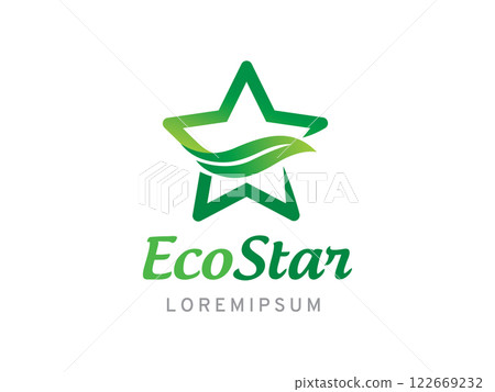Star and leaf logo symbol or icon template Star and leaf logo symbol or icon template 122669232