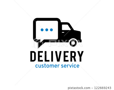 Delivery talk or customer service logo symbol or icon template 122669243
