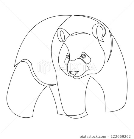 One line panda bear design silhouette. Hand drawn minimalism style vector illustration. 122669262