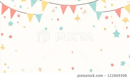 Colorful garland and stars background illustration 122669306
