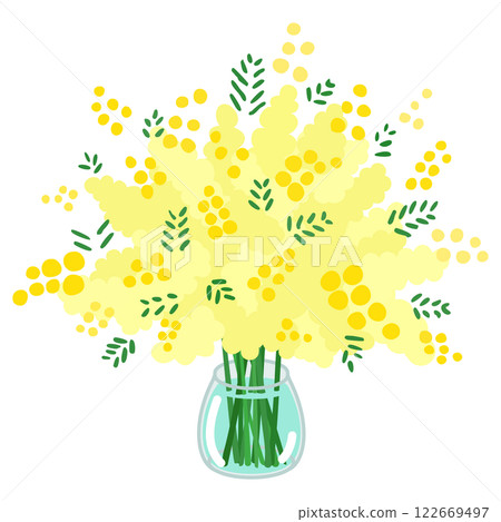 花瓶中的含羞草插圖 122669497