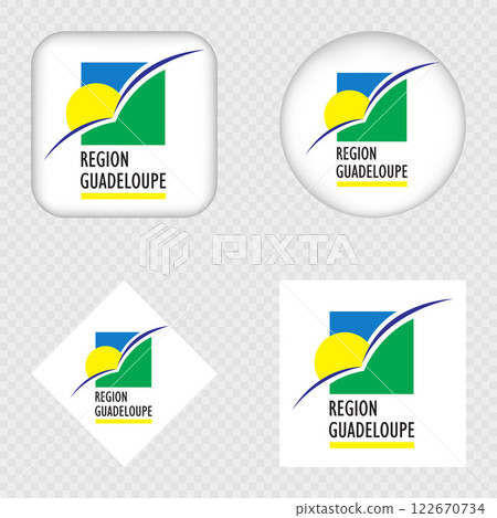 Guadeloupe Flag Icons Pack. Vector illustration. 122670734