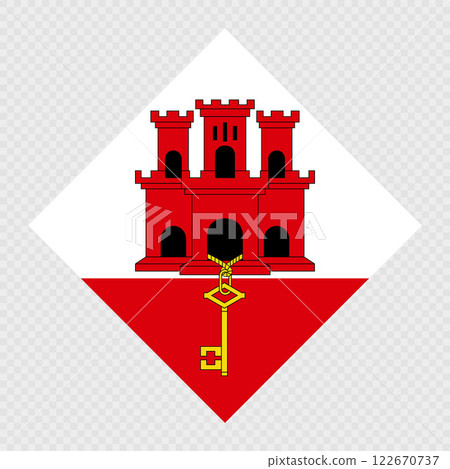 Gibraltar rhombus flag. Vector illustration. 122670737
