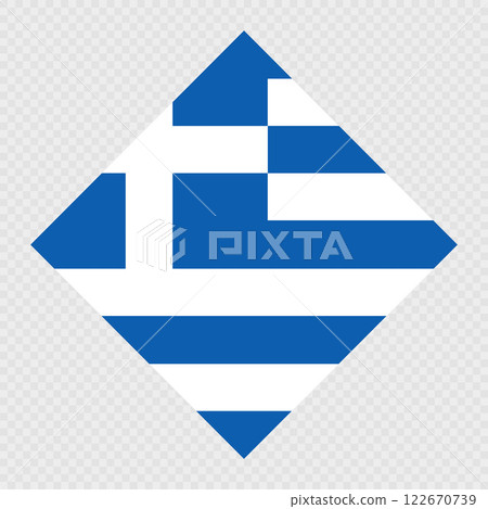 Greece rhombus flag. Vector illustration. Greece rhombus flag. Vector illustration. 122670739