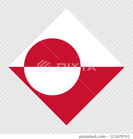 Greenland rhombus flag. Vector illustration. Greenland rhombus flag. Vector illustration. 122670741