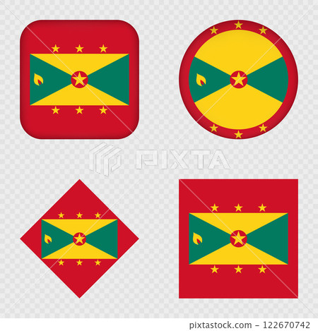 Grenada Flag Icons Pack. Vector illustration. Grenada Flag Icons Pack. Vector illustration. 122670742