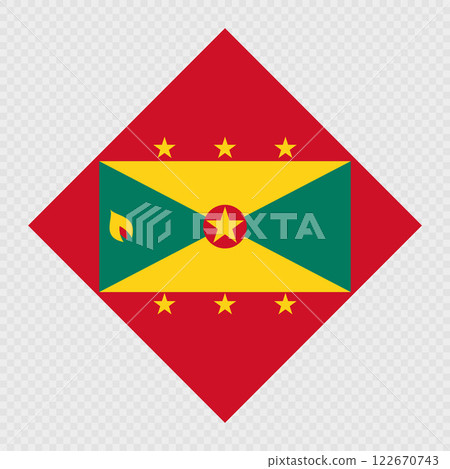 Grenada rhombus flag. Vector illustration. 122670743