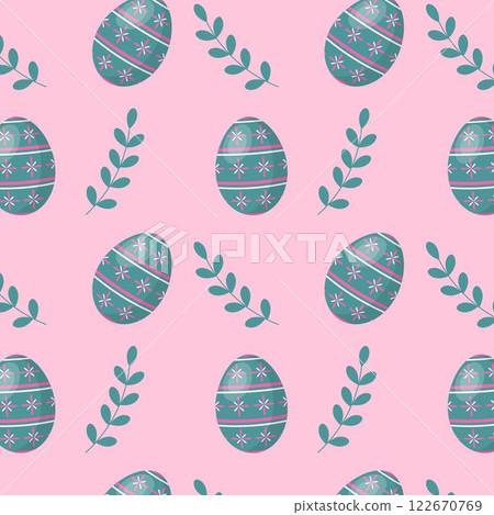 Seamless repeating Easter egg pattern. 122670769