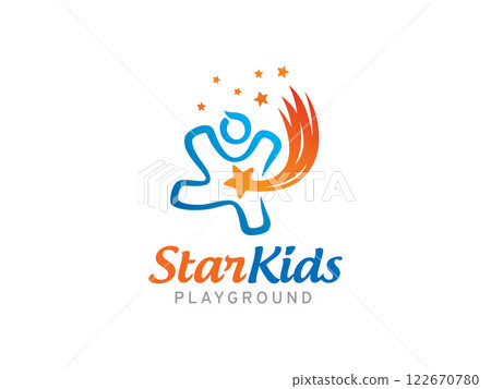 Kids and star logo symbol or icon template 122670780