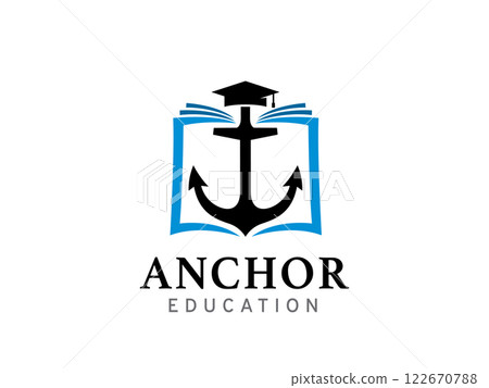 Anchor and book logo symbol or icon template Anchor and book logo symbol or icon template 122670788