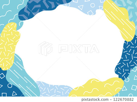 Hand-drawn retro pop pattern summer color frame Hand-drawn retro pop pattern summer color frame 122670882