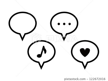 Simple speech bubble icon set 122672016