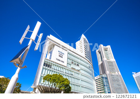 日本橫濱城市景觀，包括櫻木町站和橫濱地標塔（2025 年 2 月 6 日） 122672121