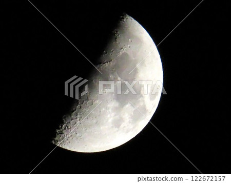 漂浮在夜空中的半個月亮 漂浮在夜空中的半個月亮 122672157
