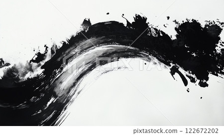 Black ink, watercolor, brushstrokes 122672202