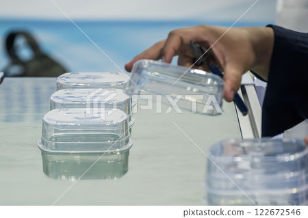 The food container box production process from plastic injection machine. 122672546