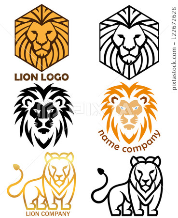 lion logo creative and original for your business or company set logotype vector illustration 122672628
