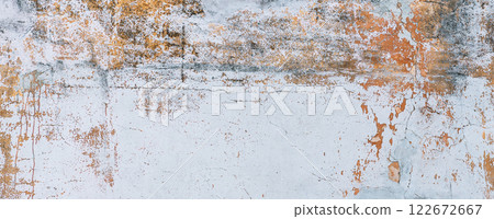 Banner of light concrete background with copy space. White old concrete wall grunge texture. 122672667