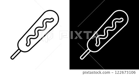 American dog icon illustration / Path editable / Black and white American dog icon illustration / Path editable / Black and white 122673106