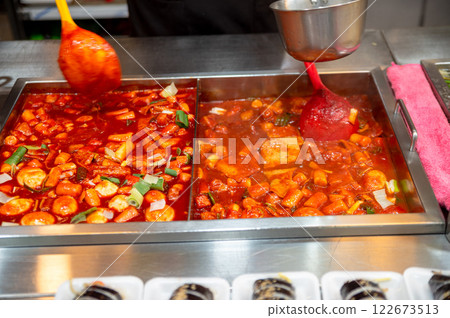 Korean street market food. tteokbokki Korean street market food. tteokbokki 122673513