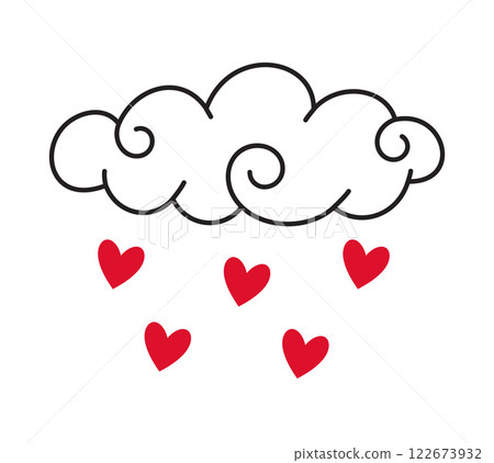 Rain love doodle flat style love isolated icon symbol of love 122673932