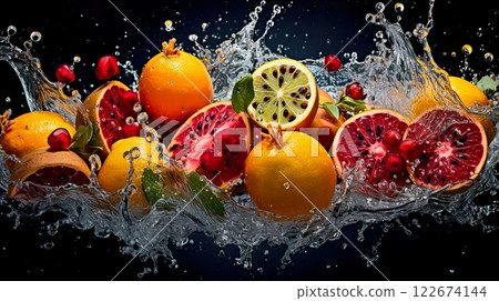 Photo focus macro detailed Assorted exotic fruits . generate Ai Photo focus macro detailed Assorted exotic fruits . generate Ai 122674144