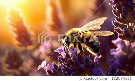 photo focus macro detailed head bee in flower . Generate Ai photo focus macro detailed head bee in flower . Generate Ai 122674155