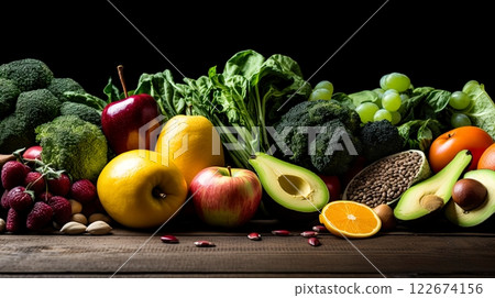 Photo focus macro detailed mix vegetables Healthy food clean .generate Ai Photo focus macro detailed mix vegetables Healthy food clean .generate Ai 122674156