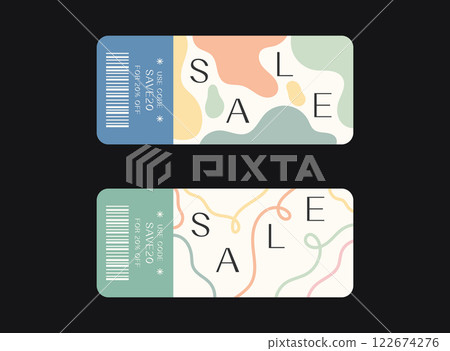 Sale coupon template. Discount coupon design illustration. 122674276