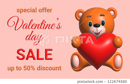 Celebrate this Valentines Day with our special offer featuring an adorable Teddy Bear sale 122674880
