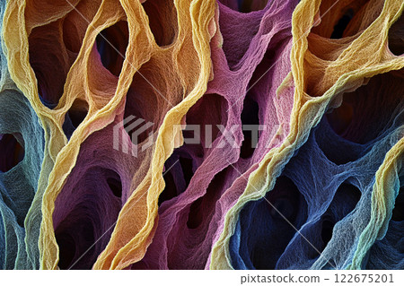Microstructure of natural materials showcases intricate patterns and textures under high magnification 122675201