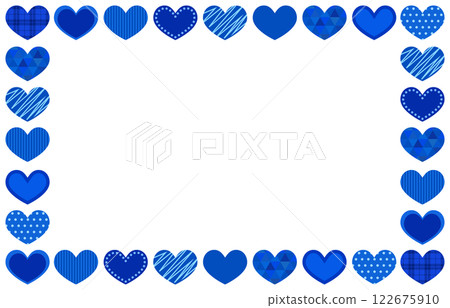 Blue heart white background frame vector illustration material [horizontal] 122675910